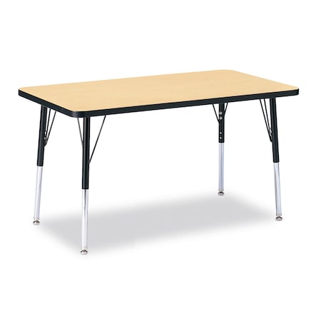 Jonti-Craft Berries Rectangle Activity Table, 24 in. x 36 in., A-height, Maple/Black/Black 6478JCA011